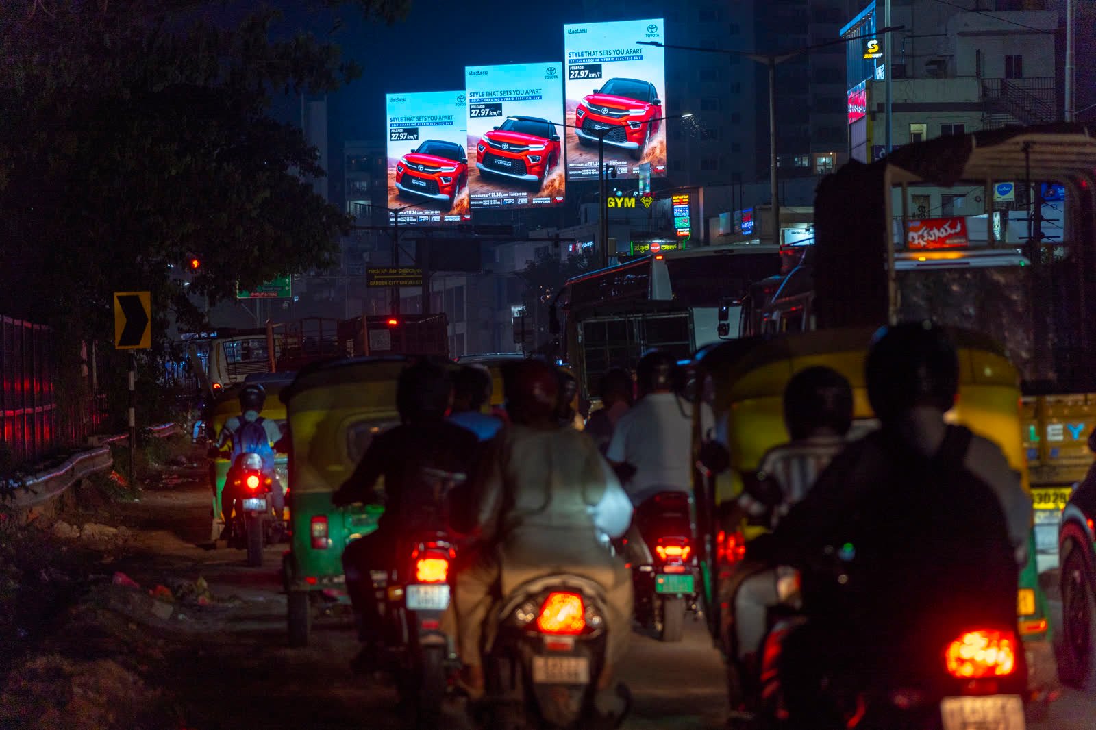 Batrahalli digital display after dark